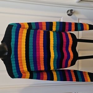DANCING LEOPARD Colorful Striped Knit Top Sweater - M